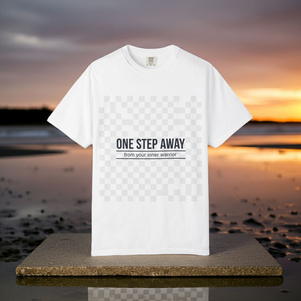 One Step Away Reminder Tee — Built for Quiet Strength